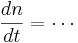  \frac{dn}{dt} = \cdots 